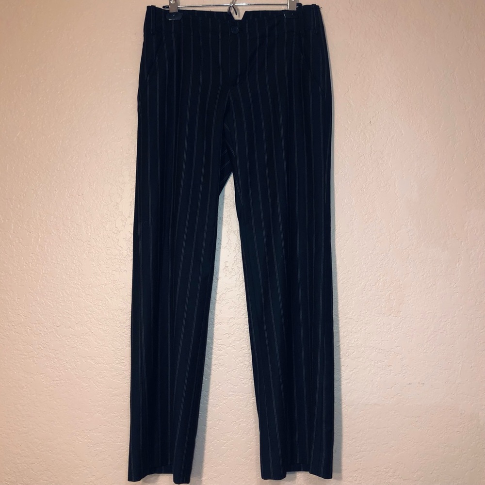 Banana Republic Lined black wool trousers with pinstripes mid rise size 6 - EUC